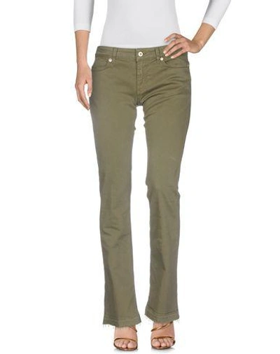 Dondup Denim Trousers In Military Green