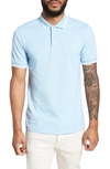 Fred Perry Extra Trim Fit Twin Tipped Pique Polo In Sky Blue/ Ecru