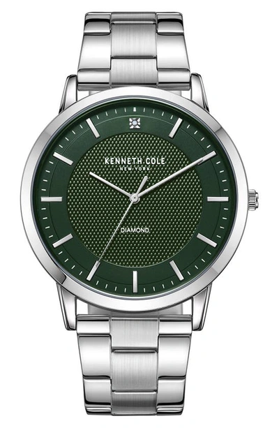 Kenneth Cole Diamond Bracelet Watch, 45mm In Silver