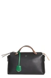 Fendi 'medium By The Way' Colorblock Leather Shoulder Bag - Black In Black/green/multi