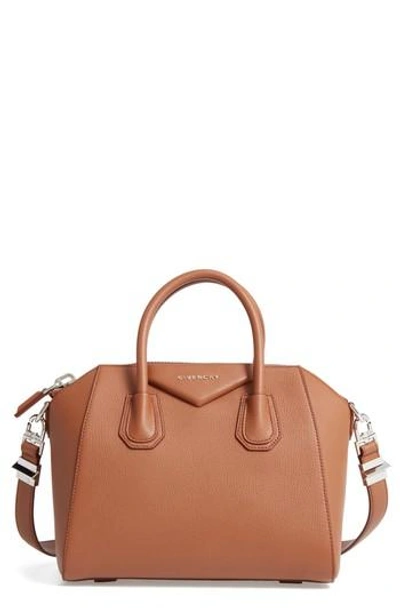 Givenchy 'small Antigona' Leather Satchel - Brown In Cognac