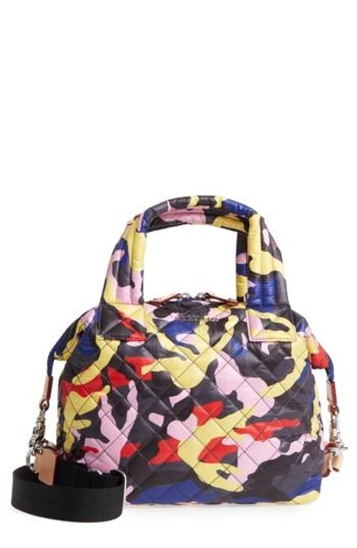 Mz Wallace Small Sutton Bag - Red In Leaf Print Oxford