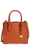 Michael Michael Kors Mercer Leather Crossbody Bag - Orange In Orange/ Gold