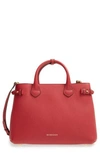 Burberry Medium Banner Leather Tote - Red In Russet Red