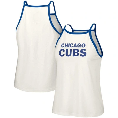 Lusso White Chicago Cubs Nadine Halter Tank Top