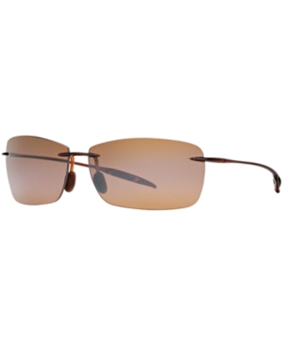 Maui Jim Unisex Lighthouse Polarized Rimless Sunglasses, 65mm In Brown/brown
