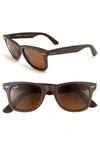 Ray Ban 'classic Wayfarer' 50mm Sunglasses - Matte Brown/ Brown