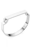 Monica Vinader Signature Petite Diamond Bangle In Silver