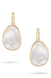 Marco Bicego Lunaria Mother-of-pearl Drop Earrings In Yellow Gold