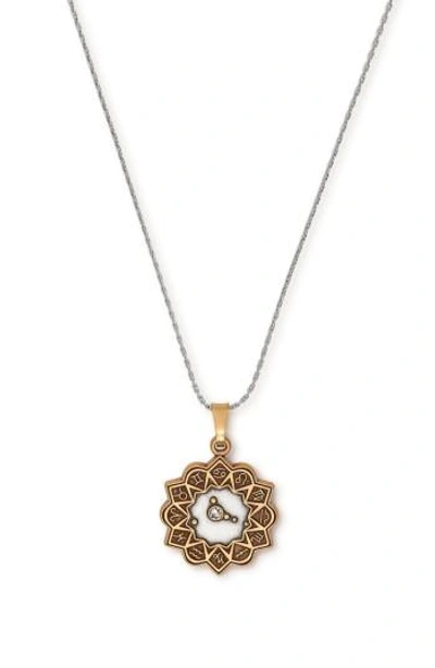 Alex And Ani Aries Expandable Pendant Necklace In Cancer/ Two-toned