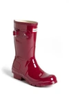 Hunter 'original Short' Gloss Rain Boot In Violet