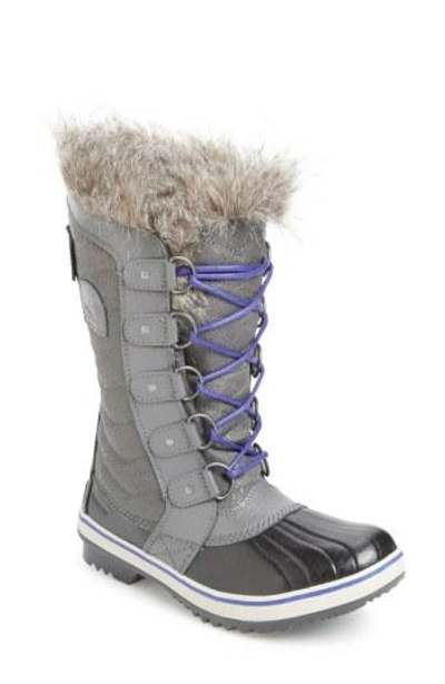 Sorel 'tofino Ii' Faux Fur Lined Waterproof Boot In Dark Fog