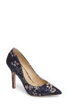Charles By Charles David Maxx Pointy Toe Pump In Navy Floral Embroidery