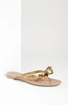 Valentino Garavani 'rockstud' Flip Flop In Metallic Poudre