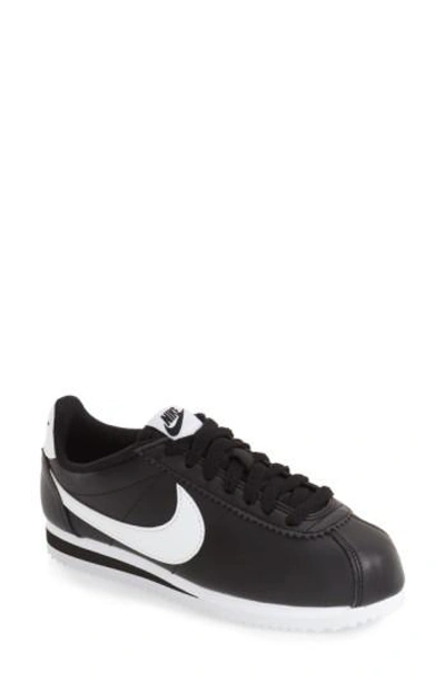 Nike 'classic Cortez' Sneaker In Black/ White