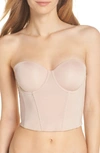 On Gossamer Beautifully Basic Strapless Multi-way Bustier In Champagne