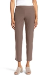 Eileen Fisher Stretch Crepe Slim Ankle Pants In Cobblestone