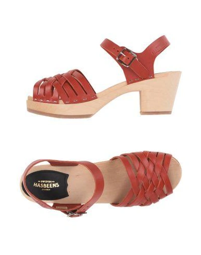 Swedish Hasbeens Sandals In Red