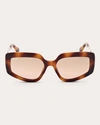 Max Mara Design 7 Mixed-media Cat-eye Sunglasses In Brown