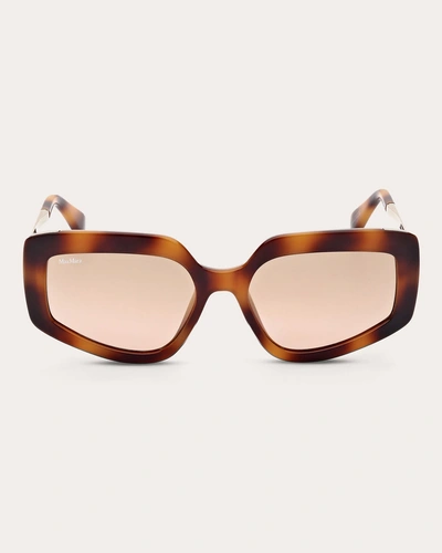 Max Mara Design 7 Mixed-media Cat-eye Sunglasses In Brown