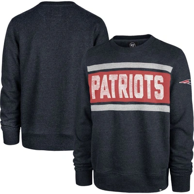 47 ' Heathered Navy New England Patriots Bypass Tribeca Pullover Sweatshirt In Heather Navy