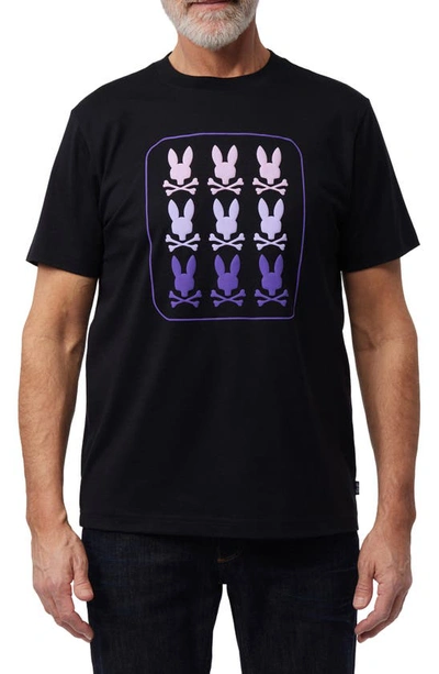 Psycho Bunny Barker Pima Cotton Graphic Tee In Black