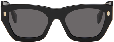 Fendi Black Roma Sunglasses In Shiny Black Smoke