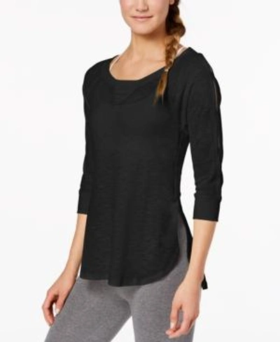 Calvin Klein Performance Cutout-sleeve Top In Black