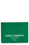 Dolce & Gabbana Milano Logo Leather Card Case In Green