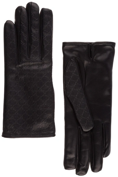 Gucci Women's Leather Gloves In Black