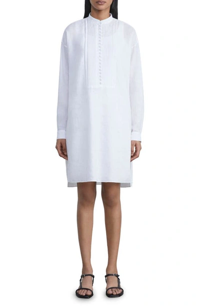 Lafayette 148 Plus-size Vintage Linen Oversized Pintuck Tunic In White