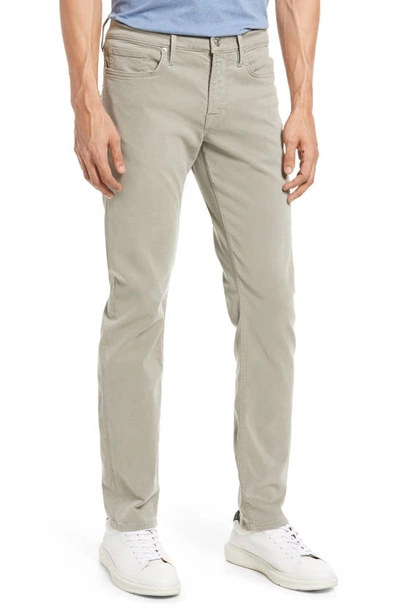 Frame L'homme Slim Fit Five-pocket Twill Pants In Grey Green