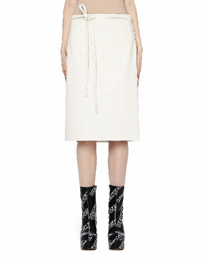 Vetements Leather Wrap Skirt In White