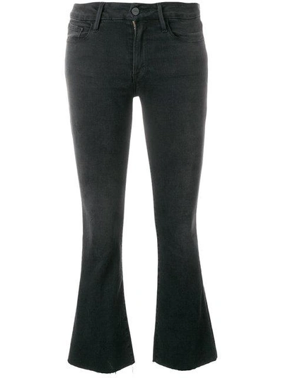 Frame Le Mid Rise Cropped Bootcut Jeans In Kerry In Noir