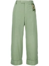 The Gigi Wide-leg Cropped Trousers - Green