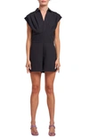 Ciebon Laura Pleated Romper In Black
