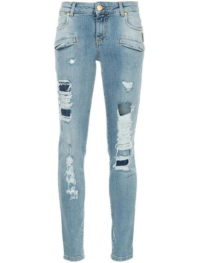 Pierre Balmain Ripped Skinny Jeans In Blue