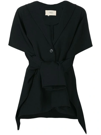 Ports 1961 Sleeve Tie Blazer - Black