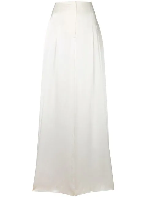 Alberta Ferretti High Waist Palazzo Trousers In White | ModeSens