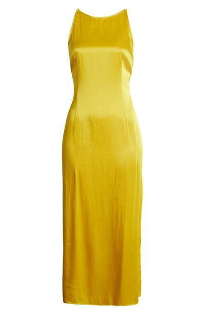 Topshop Satin Camisole Slipdress In Yellow