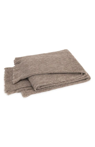 Matouk Bruno Alpaca & Merino Wool Throw Blanket In Oak
