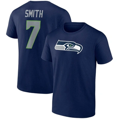 Fanatics Branded Geno Smith College Navy Seattle Seahawks Player Icon Name & Number T-shirt