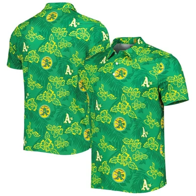 Reyn Spooner Green Oakland Athletics Cooperstown Collection Puamana Print Polo