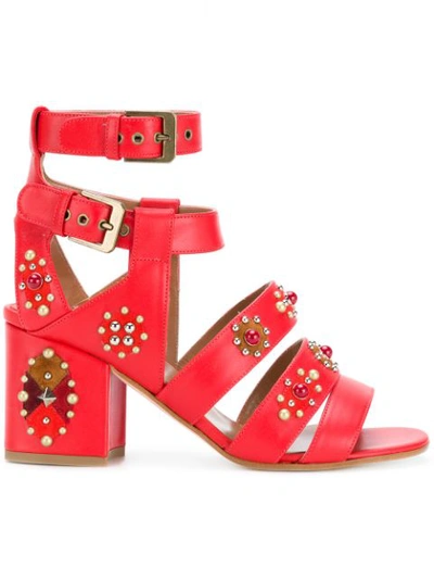 Laurence Dacade Studded Strap Sandals In Red