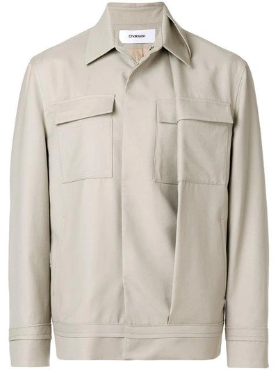 Chalayan Military Style Fold Jacket In 614 Beige