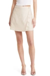 Open Edit Button Wrap Skirt In Beige Oatmeal