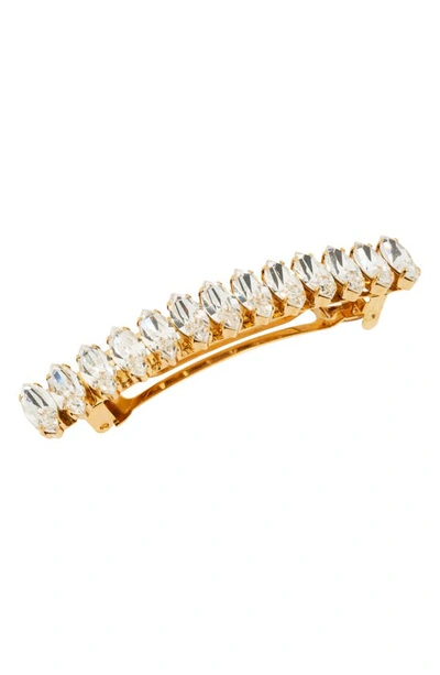 L. Erickson Ziva Crystal Barrette In Crystalgold