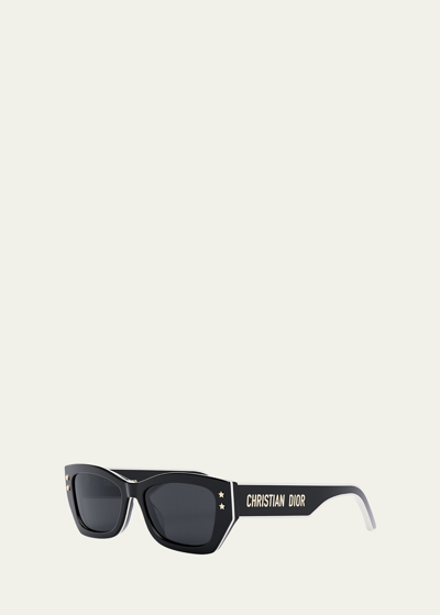Dior Pacific S2u Sunglasses In Shiny Black Smoke