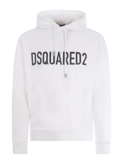 Dsquared2 Hooded Sweatshirt  In Bianco