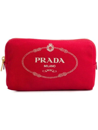 Prada Logo Printed Make Up Bag